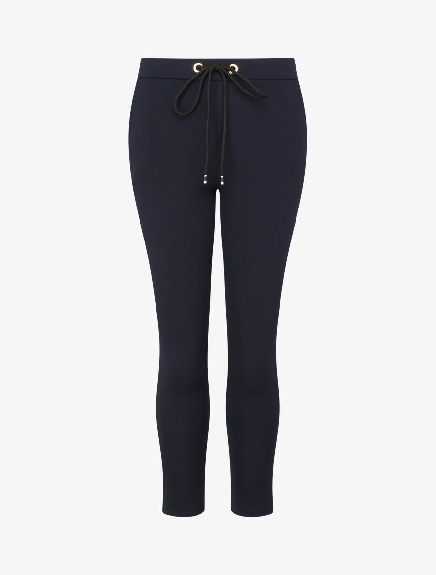 Pantalon jogger slim 7/8 taille haute - Marine - 1