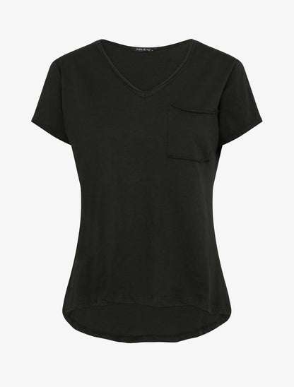 T-shirt droit uni manches courtes - Noir - 1