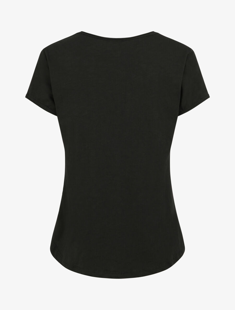 T-shirt droit uni manches courtes - Noir - 2