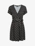 Robe courte portefeuille imprimé pois - Noir - 4