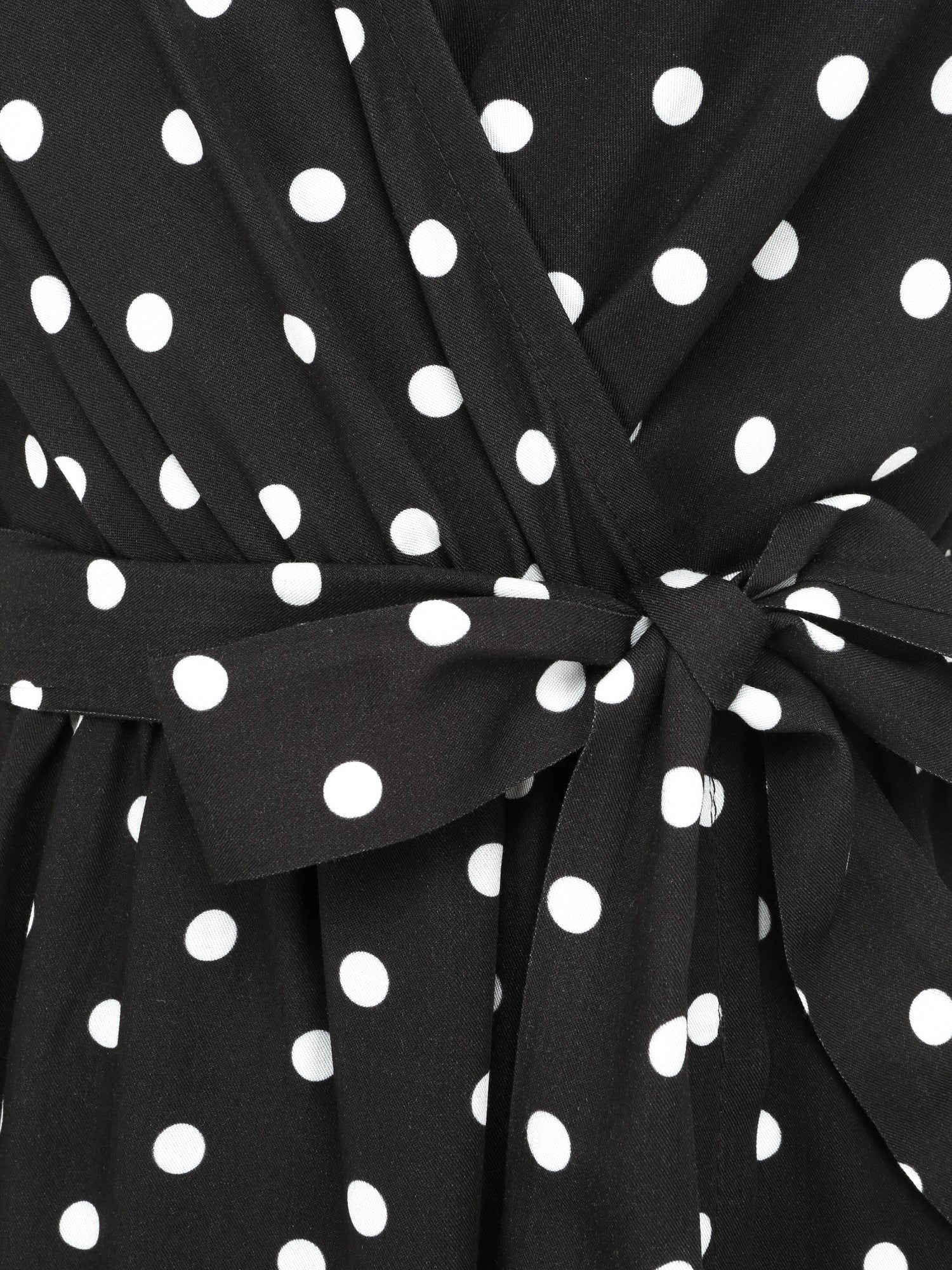 Robe courte portefeuille imprimé pois - Noir - 3
