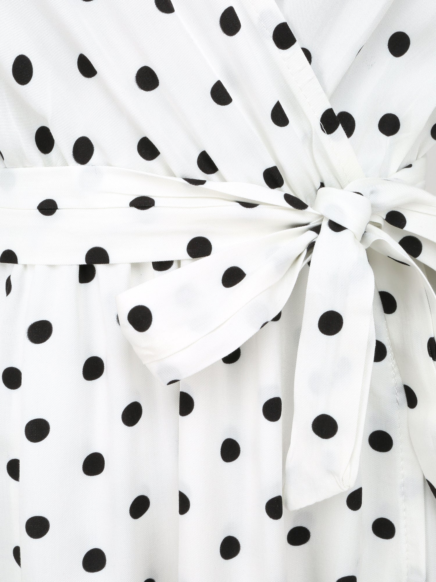Robe courte portefeuille imprimé pois - Blanc - 3