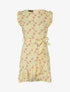 Robe imprimé fleurs des champs à bords volantées style portefeuille - Jaune - 1