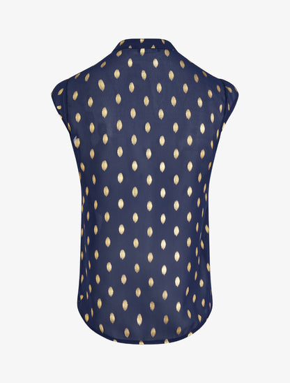 Top droit sans manches à imprimé pois irisés - Marine - 2