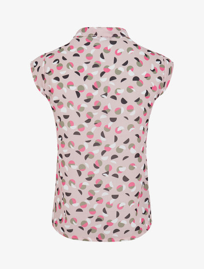 Top droit sans manches à imprimé pois stylisés - Rose poudré - 2
