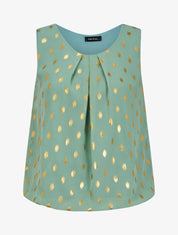 Top boule sans manches à imprimé pois irisés - Vert d&