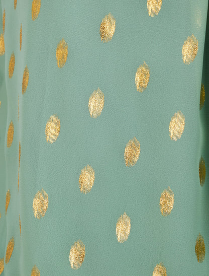 Top boule sans manches à imprimé pois irisés - Vert d&