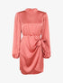 Robe satinée style portefeuille - Vieux rose - 1
