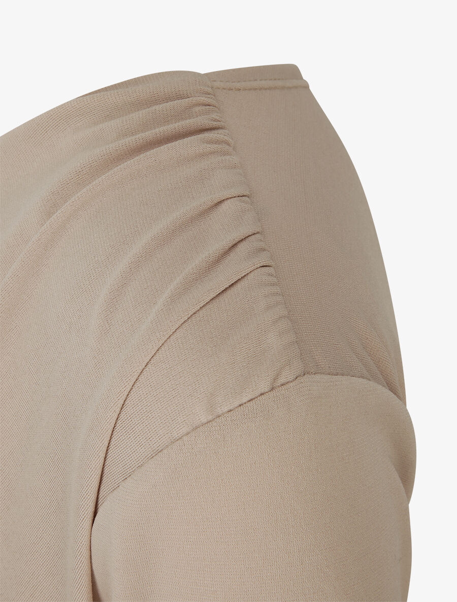 Body drapé à manches longues - Beige - 3