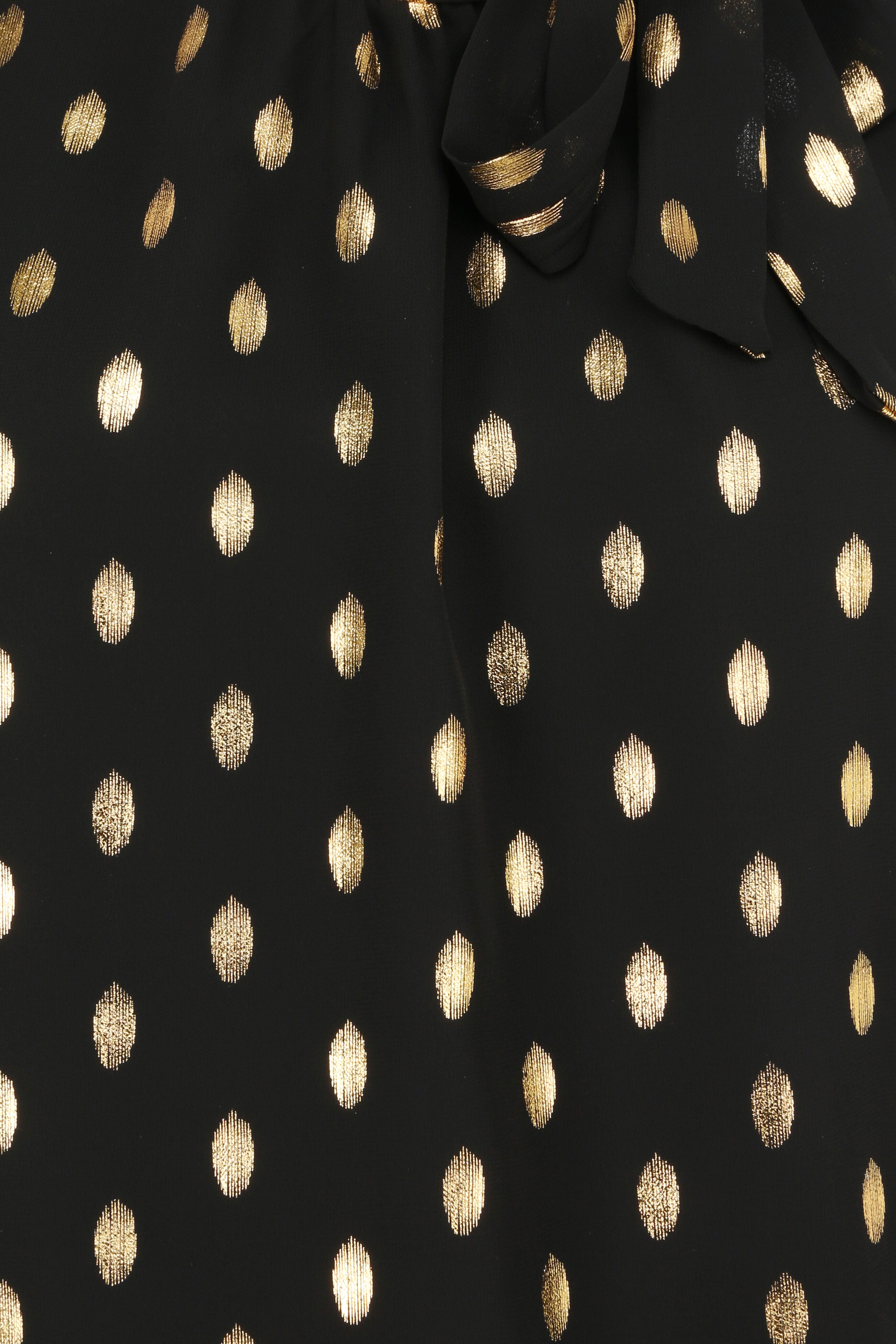 Top boule à pois stylisés et lamés - Noir - 3