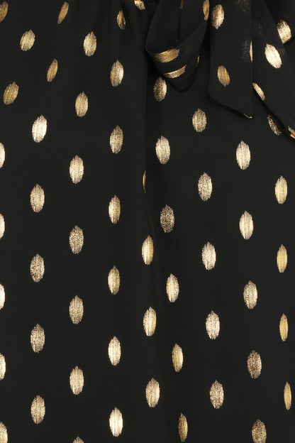Top boule à pois stylisés et lamés - Noir - 3