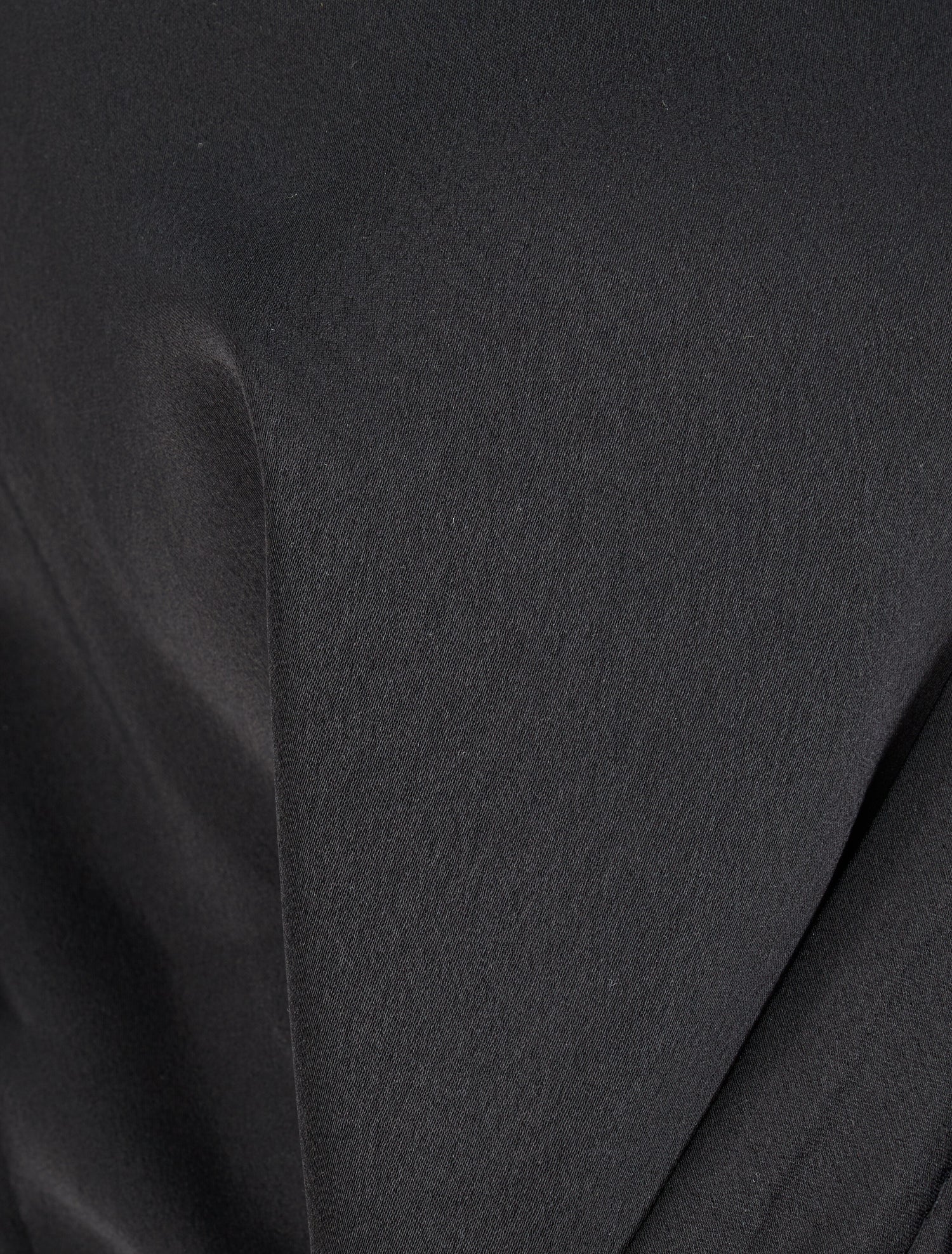 Blouse droite satinée à liens - Noir - 3