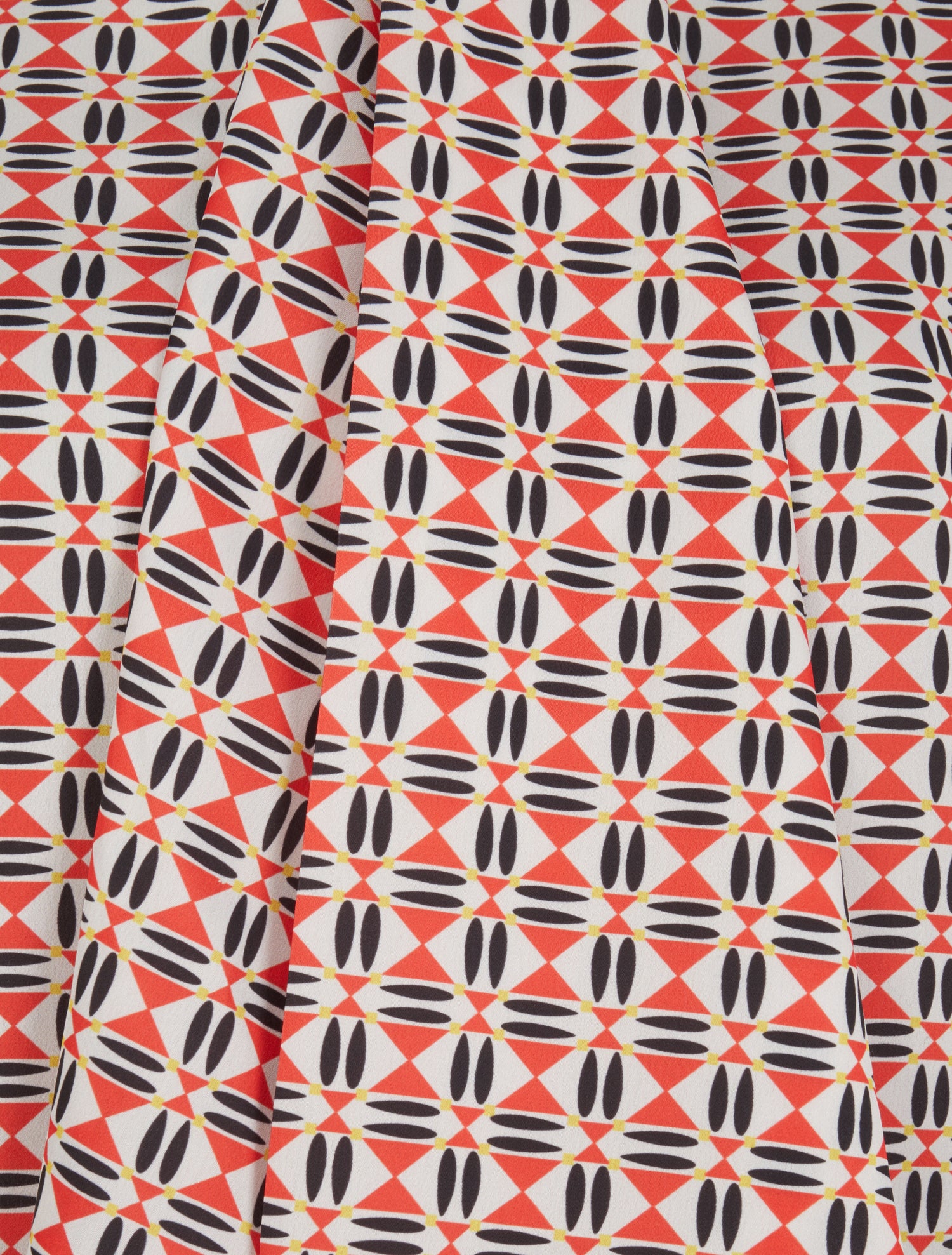 Blouse droite lavallière imprimé mosaïque - Rouge - 4