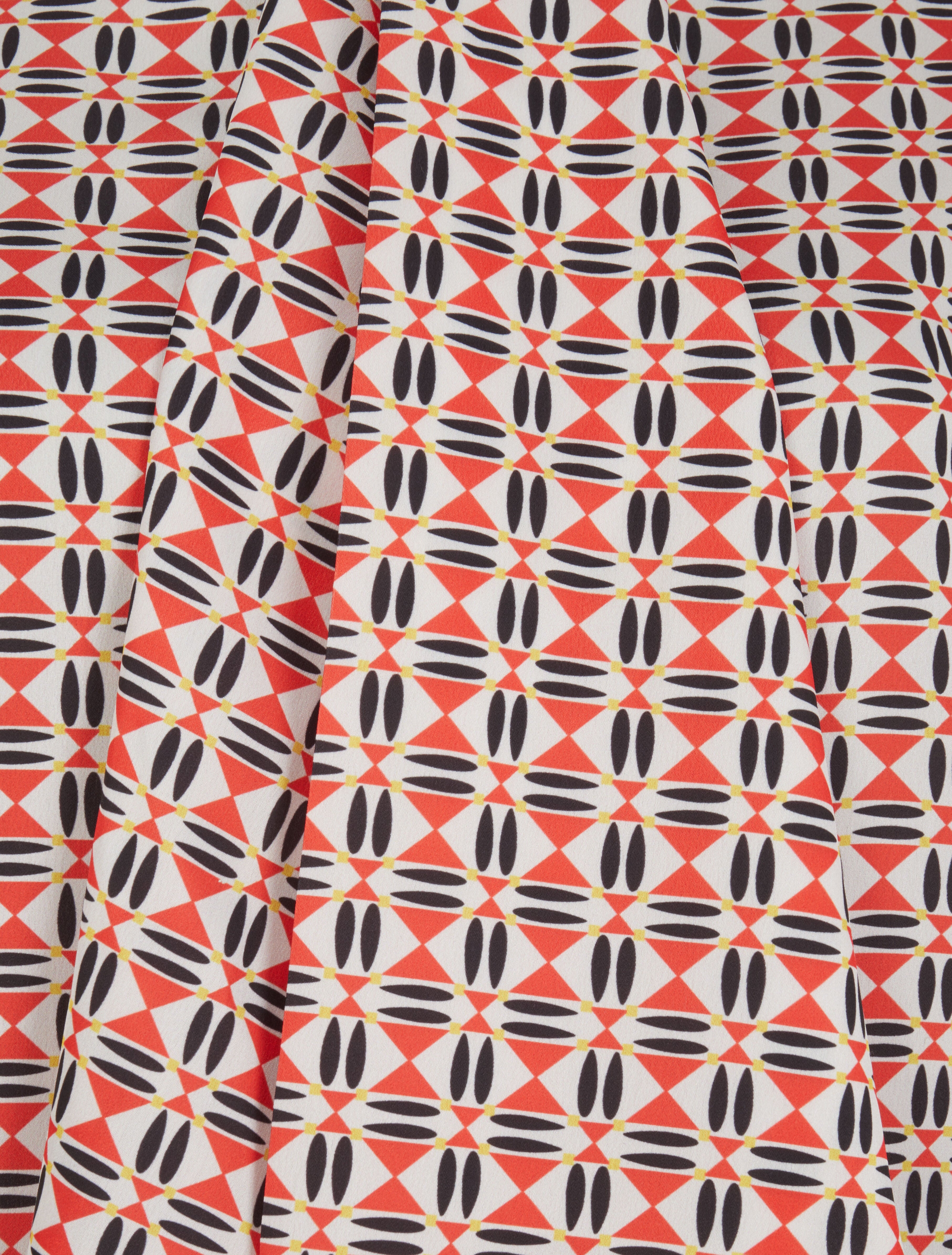 Blouse droite lavallière imprimé mosaïque - Rouge - 4