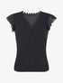 Top droit uni à détail crochet - Noir - 1