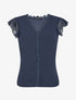 Top droit uni à détail crochet - Marine - 1