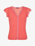 Top droit uni à détail crochet - Corail - 5