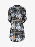 Robe chemise droite imprimé fleurs de lys - Noir - 1
