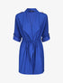 Veste droite mi-longue à col biseauté - Bleu électrique - 5