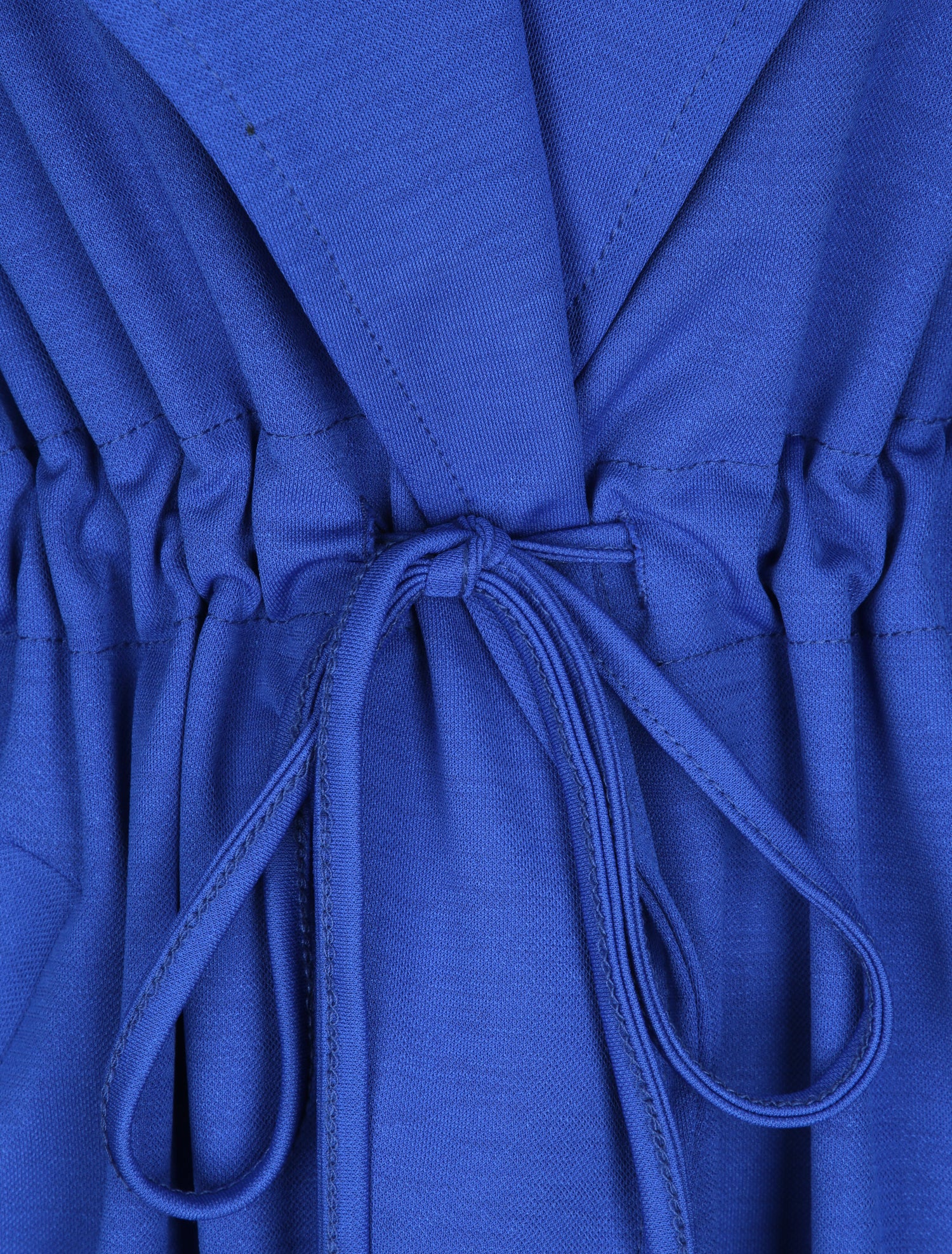 Veste droite mi-longue à col biseauté - Bleu électrique - 4