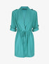 Veste droite mi-longue à col biseauté - Bleu turquoise - 1