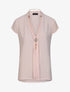 Top droit uni à col V bijou - Rose pâle - 4