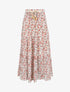 Jupe longue en voile imprimé fleurs et pois - Beige - 1