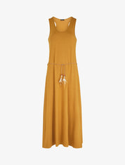Robe longue basique sans manches - Moutarde - 4