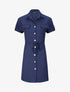 Robe chemise courte oversize unie à manches courtes - Marine - 1