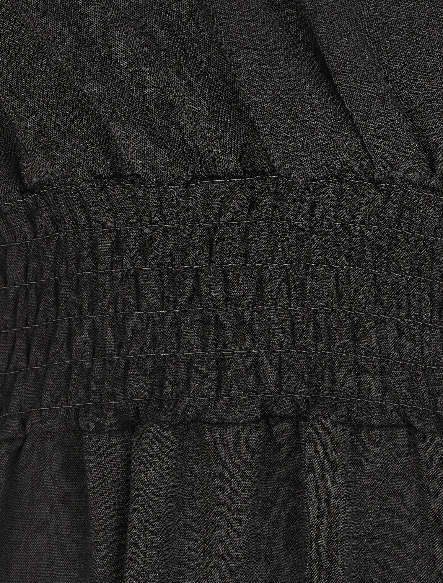 Robe longue cache-coeur à taille élastiquée - Noir - 3