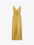 Robe longue à imprimé floral et bord volanté - Jaune moutarde - 5