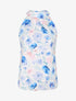 Top à col américain imprimé pivoines style aquarelle - Bleu - 4