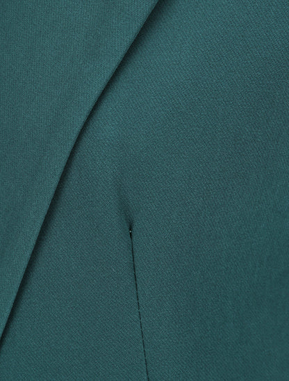 Blazer oversize uni sans manches - Vert foncé - 3