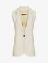 Blazer oversize uni sans manches - Beige - 4