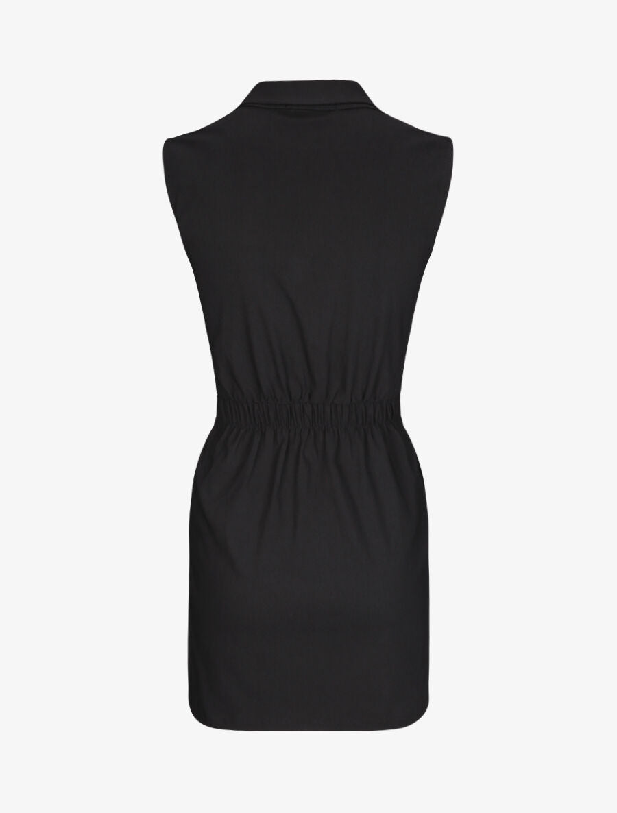 Robe sans manches avec ceinture - Noir - 2