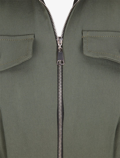 Robe sans manches avec ceinture - Kaki - 3