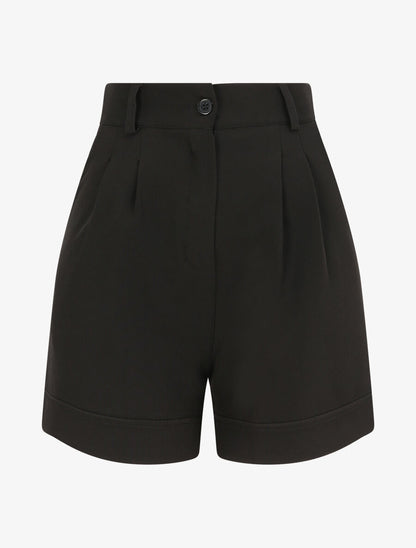 Short uni et bords à revers - Noir - 1