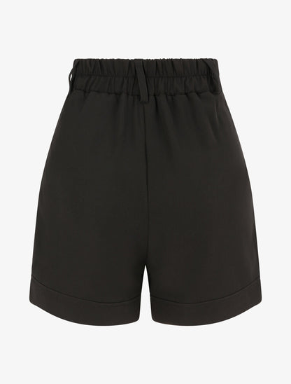 Short uni et bords à revers - Noir - 2