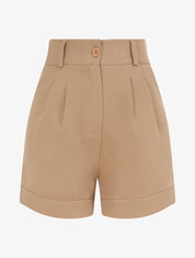 Short uni et bords à revers - Camel - 1