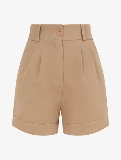 Short uni et bords à revers - Camel - 1