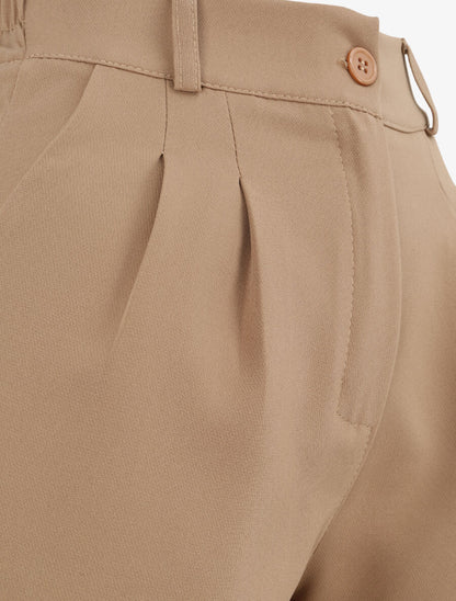 Short uni et bords à revers - Camel - 3