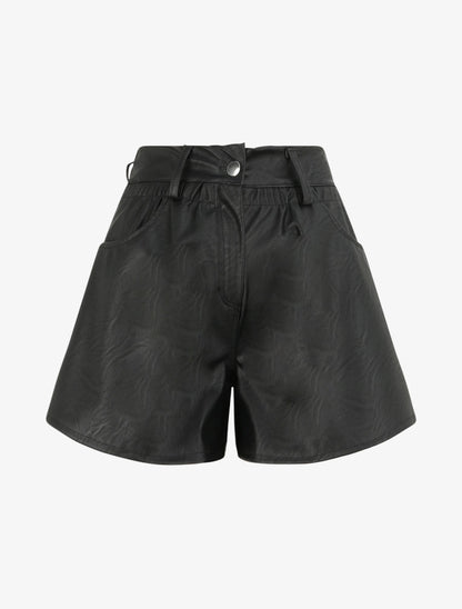 Short uni à taille élastiquée - Noir - 4