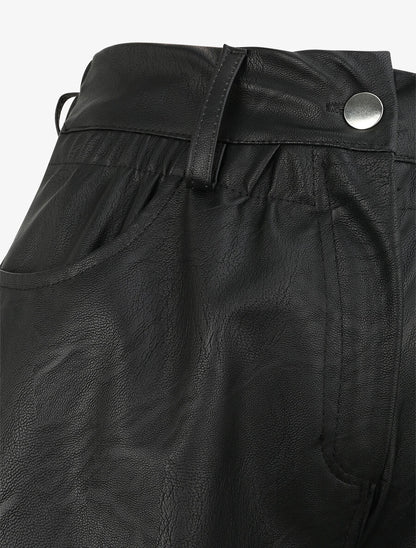 Short uni à taille élastiquée - Noir - 3