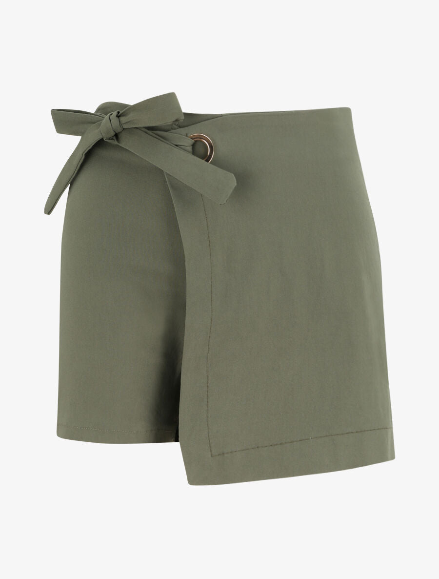 Short style jupe à taille élastiquée - Kaki - 1