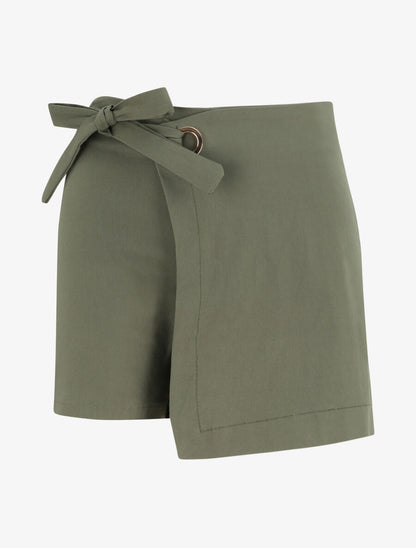 Short style jupe à taille élastiquée - Kaki - 1