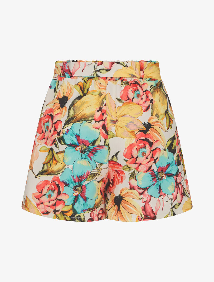 Short ample à imprimé fleurs tropicales - Blanc - 2