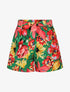 Short ample à imprimé fleurs tropicales - Vert - 1