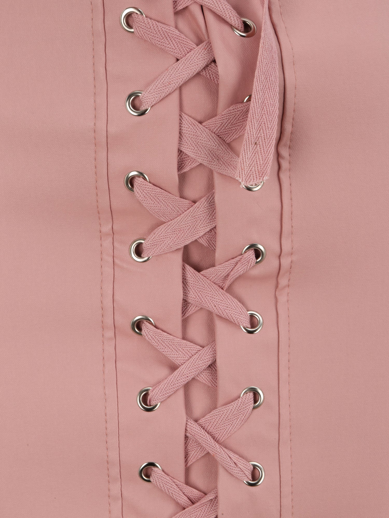 Jupe en simili à lacets - Rose - 3