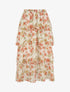 Jupe longue à volants et imprimé fleuri - Beige - 1