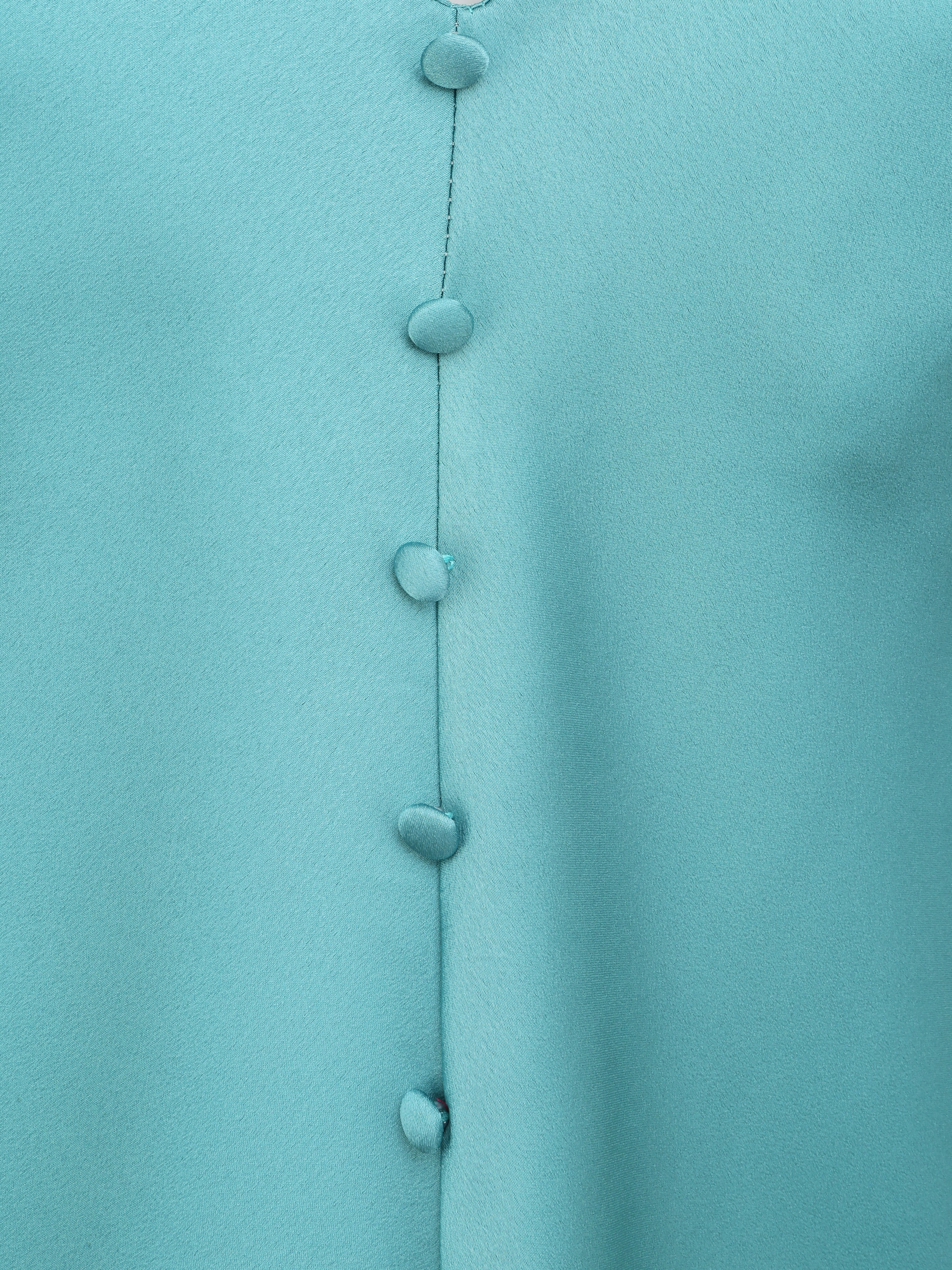 Caraco droit uni boutonné - Bleu - 3